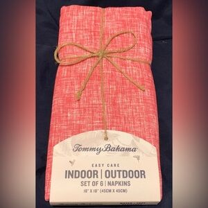 #H005 - NWT Tommy Bahama Magenta Textured Indoor/Outdoor Cloth Napkins, Set of 6